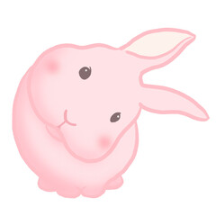 cute pink rabbit cartoon illustration 