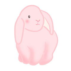 cute pink rabbit cartoon illustration 