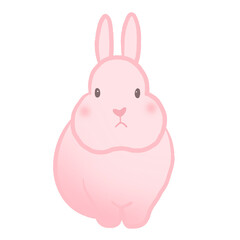 cute pink rabbit cartoon illustration 