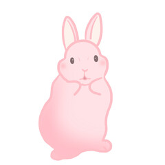 cute pink rabbit cartoon illustration 