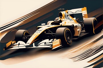 Formula 1 Modern Car, Generative AI, Illustration	