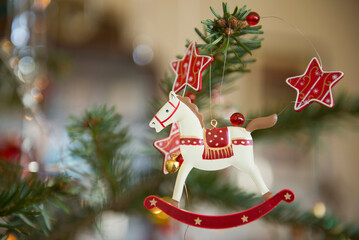 Detail of decorated Christmas tree