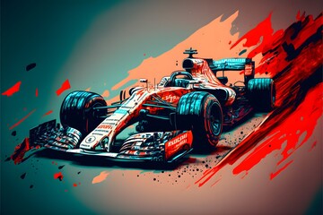 Formula 1 Modern Car, Generative AI, Illustration	