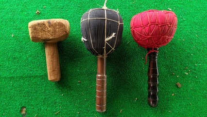 various kinds of gong beaters or traditional gamelan music