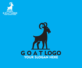 great goat standing logo, silhouette of big ram vector illustrations