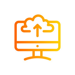 cloud uploading gradient icon