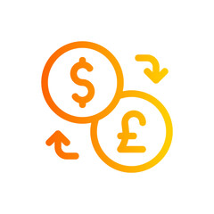 currency exchange gradient icon