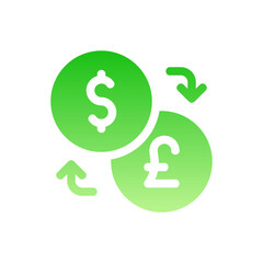 currency exchange flat gradient icon