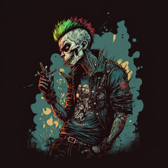 Zombie punk style, Generate Ai