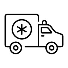 Emergency vehicle icon, an editable vector of hospital transport