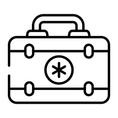 First aid kit of medical emergency vector in trendy style
