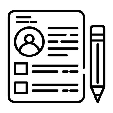 A Pencil With Page Denotin Concept Of Patient Profile, Record