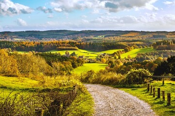 It is a beautiful landscape of the Surrey hills. 