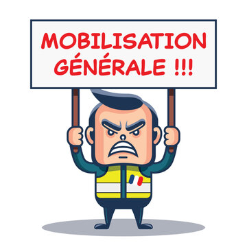 Gilets jaunes en gr&egrave;ve. R&eacute;forme des retraites. Mouvement social, mobilisation g&eacute;n&eacute;rale, France 
