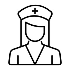 Health professional avatar, an editable icon of female nurse