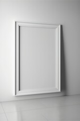 empty white room with white wall, mock up , ai generated frame
