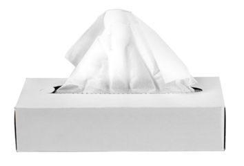 White blank tissue box