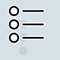 Obraz premium Numbered list line icon. Menu button, grocery list, order, shop, guest list, documents, party invitation, organizer. List concept. Vector sticker line icon on white background