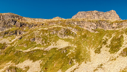 Beautiful alpine summer view at the famous Weisssee Gletscherwelt, Uttendorf, Salzburg, Austria