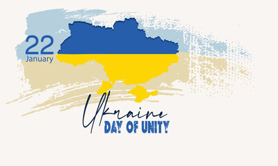 Happy independence day of Ukraine map, Watercolor brush stroke Ukraine flag background