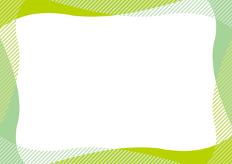 抽象的　黄緑　フレーム　波　ウェーブ