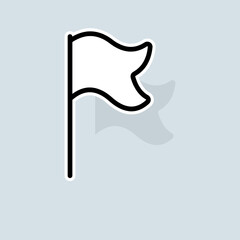 Flag line icon. Overcoming distances, Olympic Games, sports, time trial, country flags, athletics. Sport concept. Vector sticker line icon on white background