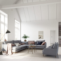 modern living room with sofa furniture window decoration house