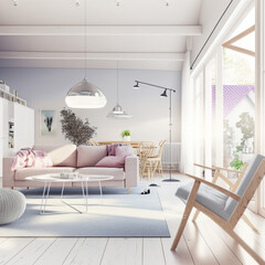 modern living room with sofa furniture window decoration house