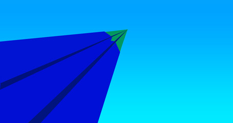 Paper plane on Blue background as a symbol of leadership and creativity. Eps10 illustration.