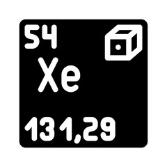 xenon chemical element glyph icon vector. xenon chemical element sign. isolated symbol illustration