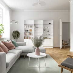 modern living room with sofa furniture window decoration house