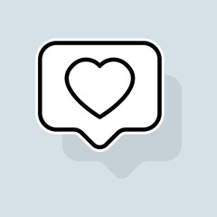 Heart line icon. Like, dislike, feedback, favorites, rating, popularity, social networks, photos. Feedback concept. Vector sticker line icon on white background