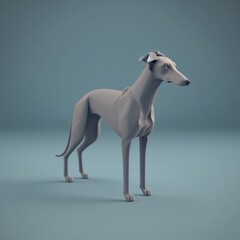 Obraz na płótnie Canvas cute puppy, greyhound, 3d character