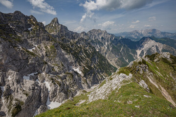 Beautiful mountain trail Monte Montusel in Friuli-Venezia Giulia, Italy