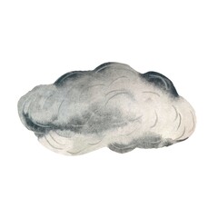 Cloud textured simple flat a watercolor sketch