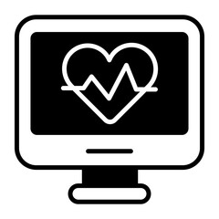 An icon of health monitor in modern style, pulse monitor