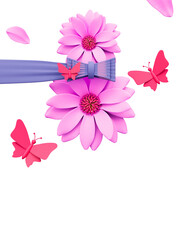 International women's day flowers with copy space cutout