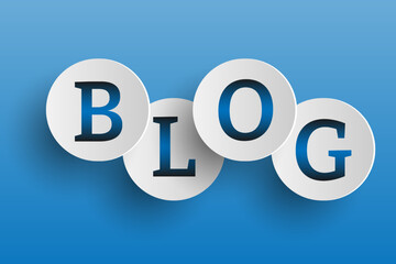 Word blog. Blogging concept. Illustration for web blogger