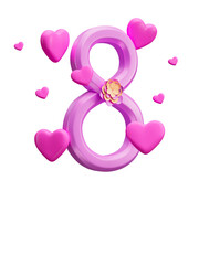Fototapeta premium International women's day 3d render cutout