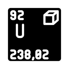 uranium chemical element glyph icon vector. uranium chemical element sign. isolated symbol illustration