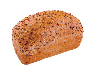 bread with seeds on a white background