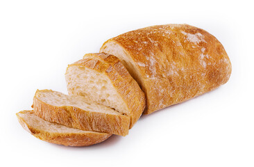 A wheat bread on a white background