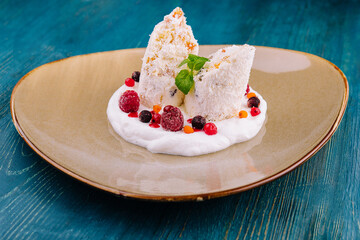 Traditional sweets, turkish delight on plate