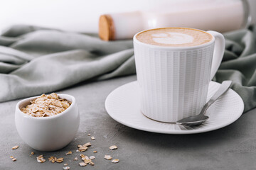 coffee with oatmeal beans ?lose up