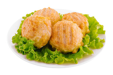 freshly baked homemade cutlets on plate