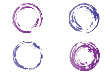 Rounded brush stroke set, Colorful round circle, rounded brush effect