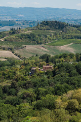 Fototapeta na wymiar Amazing landscapes in San Gimignano - Tuscany green views