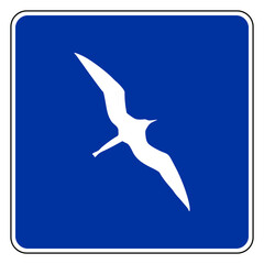 Fregattvogel und Schild