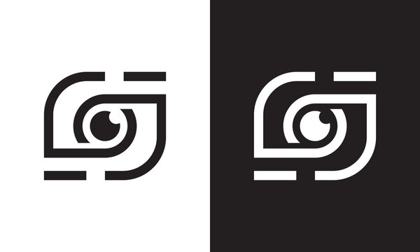 Black White Camera Photography Logo Icon Vector