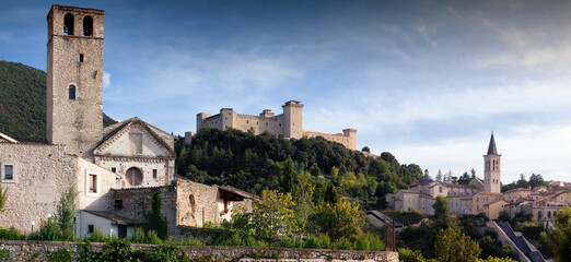 Fototapeta premium Spoleto. PG. Veduta della Rocca Albornoziana dal Monastero di San Ponziano 